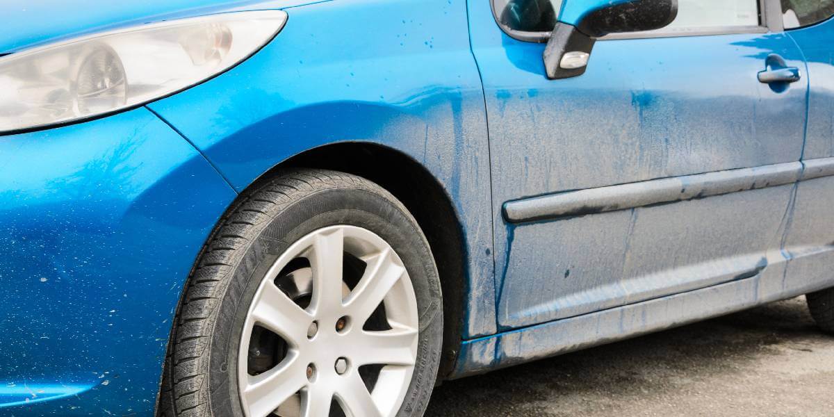 road salt on car