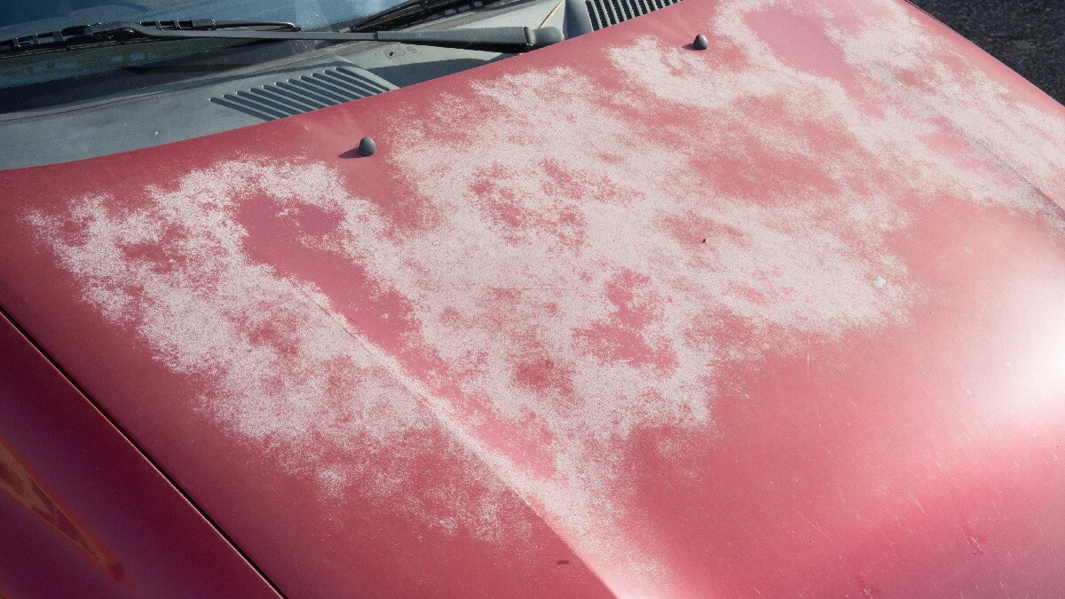 Sun Damaged Red Car