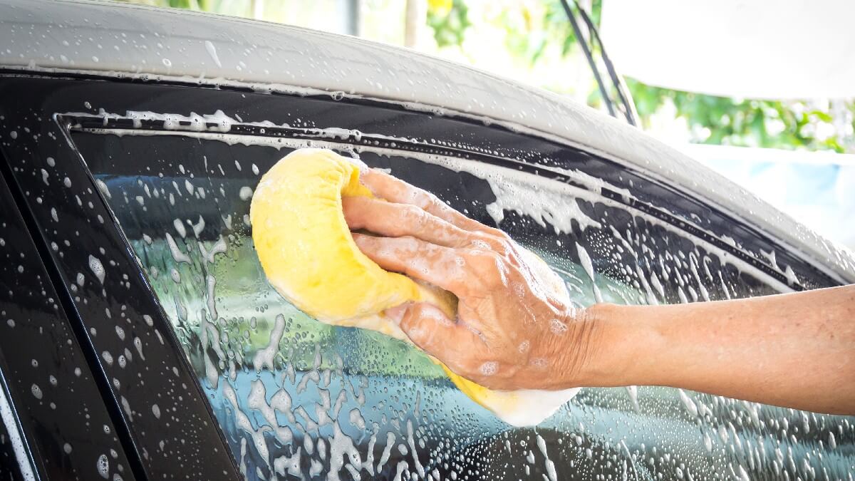 washing car windows